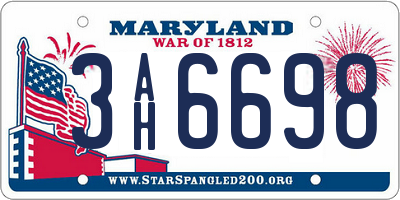 MD license plate 3AH6698