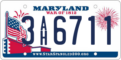 MD license plate 3AH6711