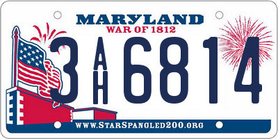 MD license plate 3AH6814