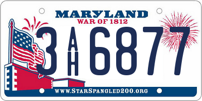 MD license plate 3AH6877