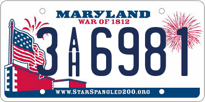 MD license plate 3AH6981