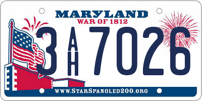 MD license plate 3AH7026