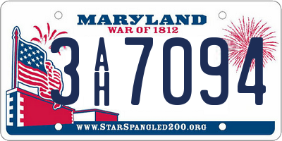 MD license plate 3AH7094