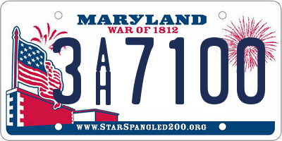 MD license plate 3AH7100