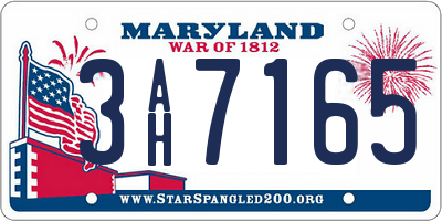 MD license plate 3AH7165