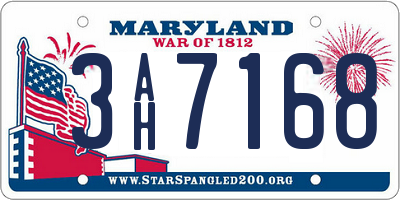 MD license plate 3AH7168