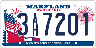 MD license plate 3AH7201