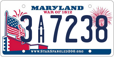 MD license plate 3AH7238