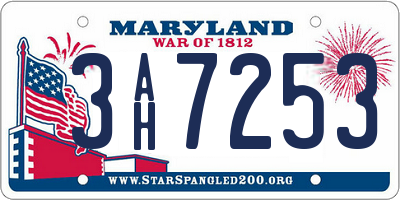 MD license plate 3AH7253