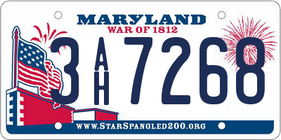 MD license plate 3AH7268
