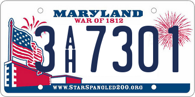 MD license plate 3AH7301
