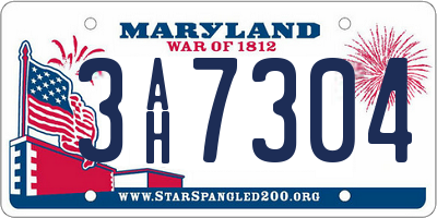 MD license plate 3AH7304
