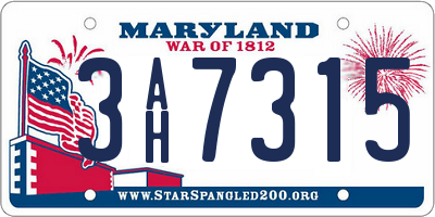 MD license plate 3AH7315