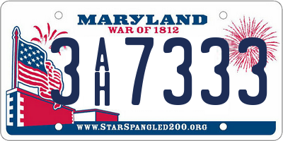 MD license plate 3AH7333