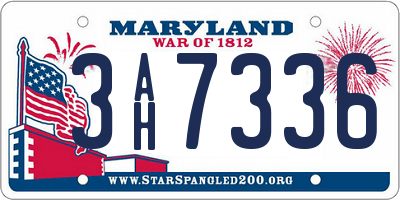 MD license plate 3AH7336