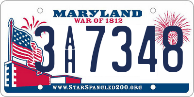 MD license plate 3AH7348
