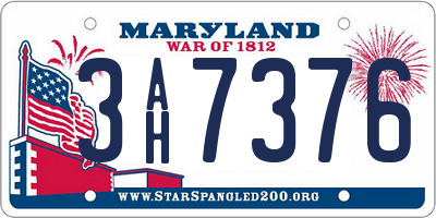 MD license plate 3AH7376