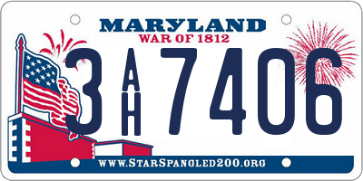 MD license plate 3AH7406