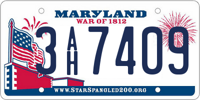 MD license plate 3AH7409