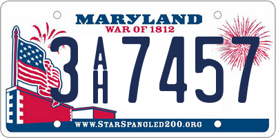 MD license plate 3AH7457