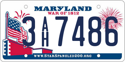 MD license plate 3AH7486
