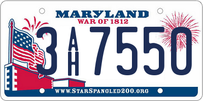 MD license plate 3AH7550