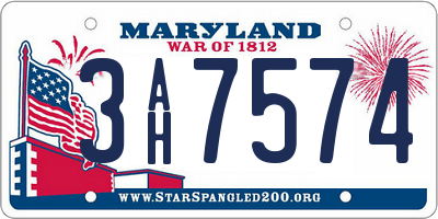 MD license plate 3AH7574