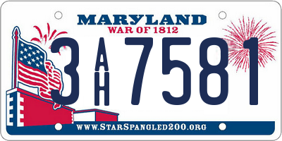 MD license plate 3AH7581