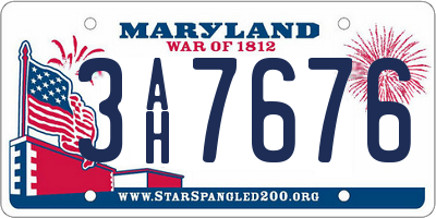 MD license plate 3AH7676
