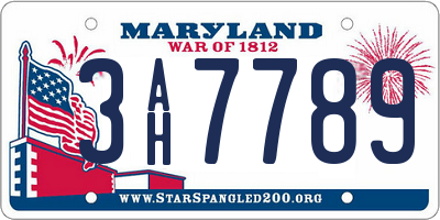 MD license plate 3AH7789