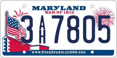 MD license plate 3AH7805