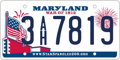 MD license plate 3AH7819