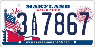 MD license plate 3AH7867