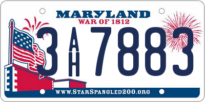 MD license plate 3AH7883