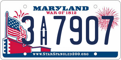 MD license plate 3AH7907