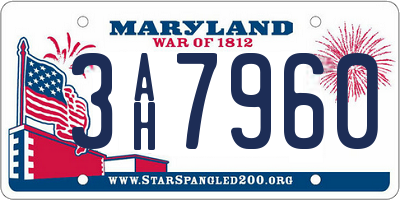 MD license plate 3AH7960