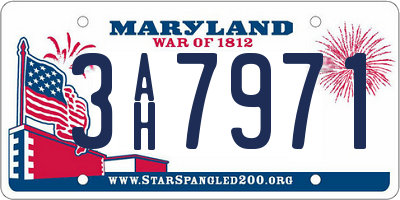 MD license plate 3AH7971