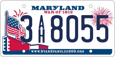 MD license plate 3AH8055