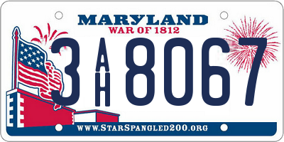 MD license plate 3AH8067