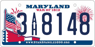 MD license plate 3AH8148