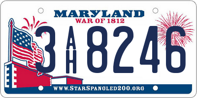 MD license plate 3AH8246