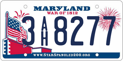 MD license plate 3AH8277