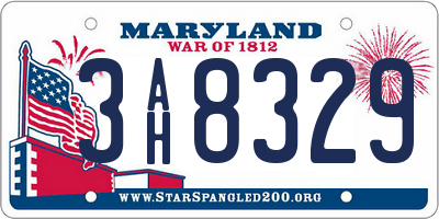 MD license plate 3AH8329