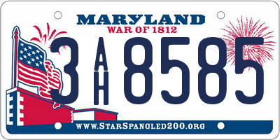 MD license plate 3AH8585