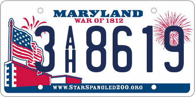 MD license plate 3AH8619