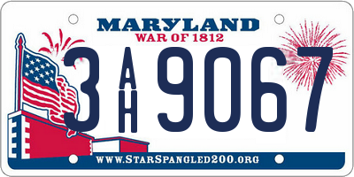 MD license plate 3AH9067