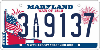 MD license plate 3AH9137