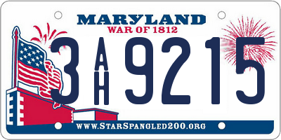 MD license plate 3AH9215