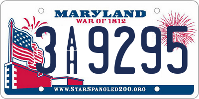MD license plate 3AH9295