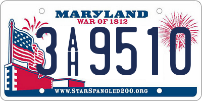 MD license plate 3AH9510